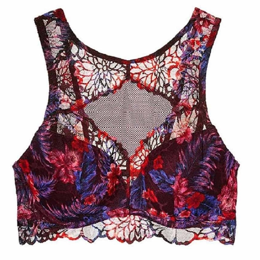 Victoria’s Secret PINK High Neck Lace Push-Up Underwire Bralette S DD NWT Y2K
